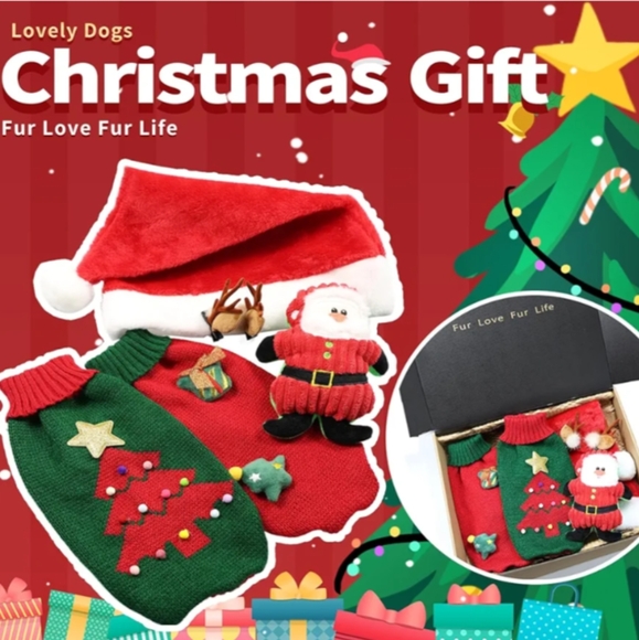 Christmas Dog Gift Box with Santa Hat for Hooman, New - Picture 7 of 10